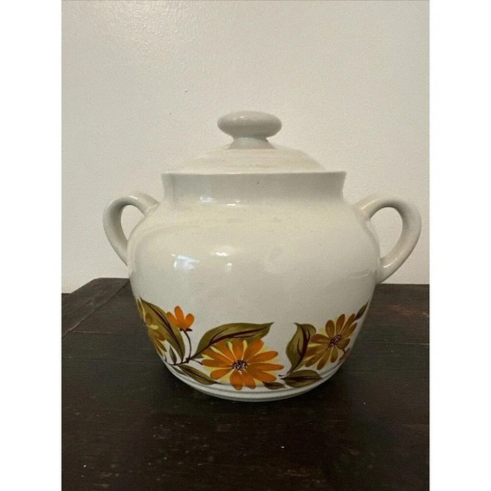 Capri Bake Serve‎ 'n Store Stoneware Crock/Casserole w/ Lid Vintage Floral